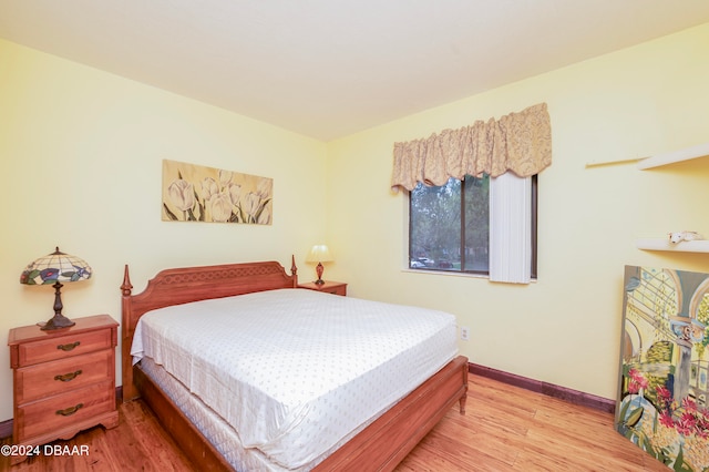 bedroom featuring light hardwood / wood-style floors