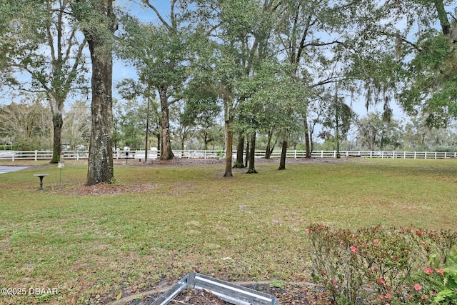 view of yard featuring a rural view