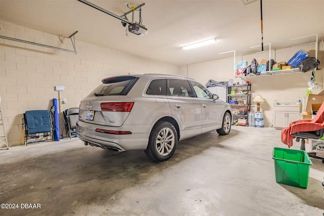 garage featuring a garage door opener