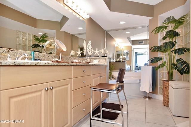 bathroom featuring vanity and tile patterned floors