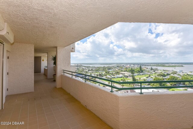 balcony with a water view