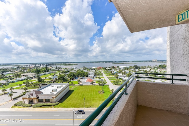 balcony with a water view