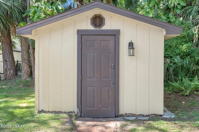 view of shed