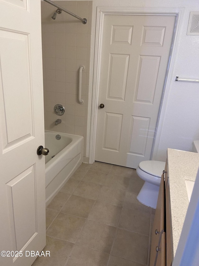 940 Village Trl Unit 6-109, Port Orange, FL 32127 - full bath with vanity, tile patterned floors, shower / bathtub combination, and toilet