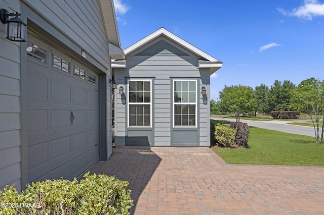 exterior space with a lawn