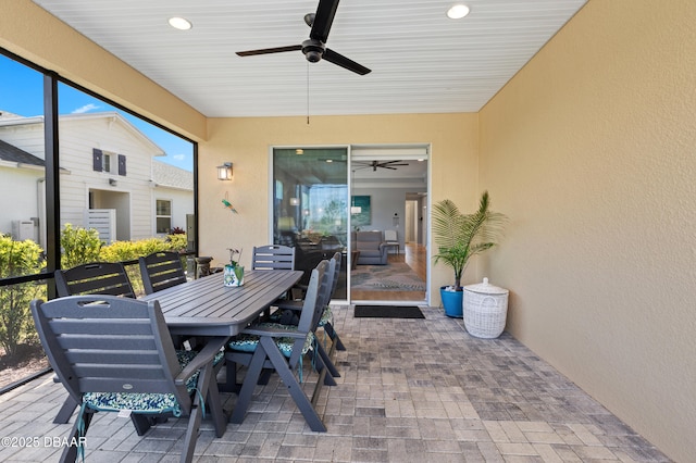 831 Coral Reef Way, Daytona Beach, FL 32124 - view of patio with outdoor dining area and a ceiling fan