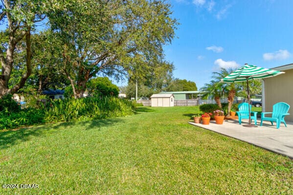 view of yard featuring a patio