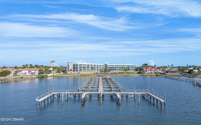 water view with a boat dock