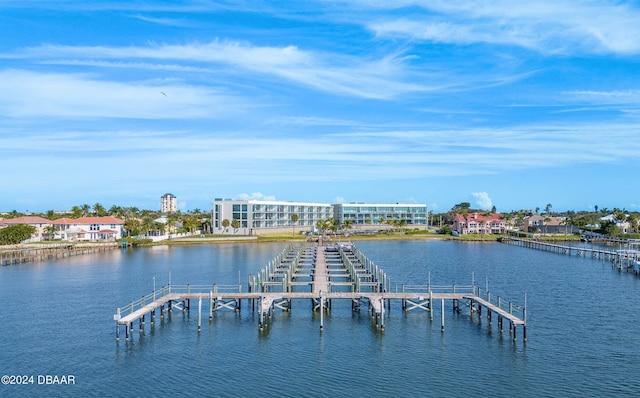 water view with a boat dock