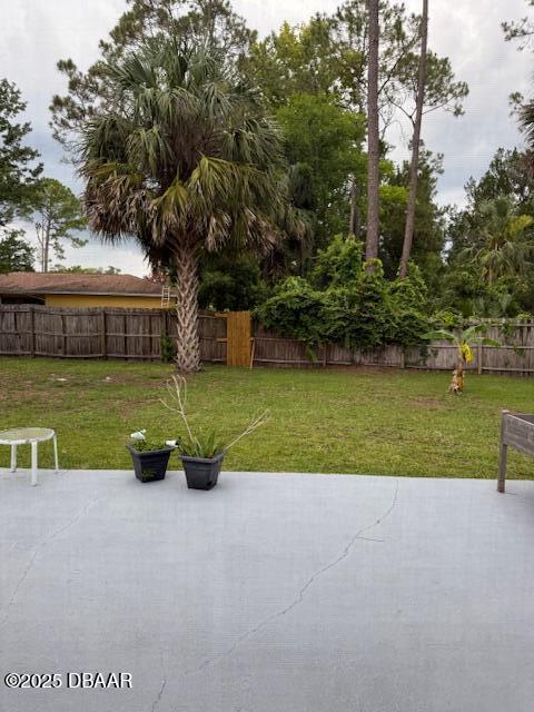 107 Beacon Mill Ln, Palm Coast, FL 32137 - fenced backyard featuring a patio