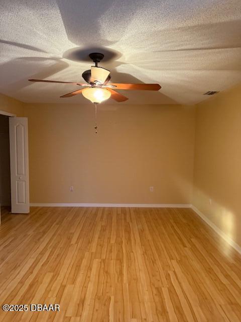 107 Beacon Mill Ln, Palm Coast, FL 32137 - unfurnished room featuring ceiling fan, a textured ceiling, and light wood-type flooring