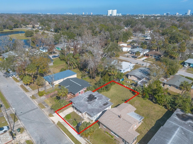 aerial view with a residential view