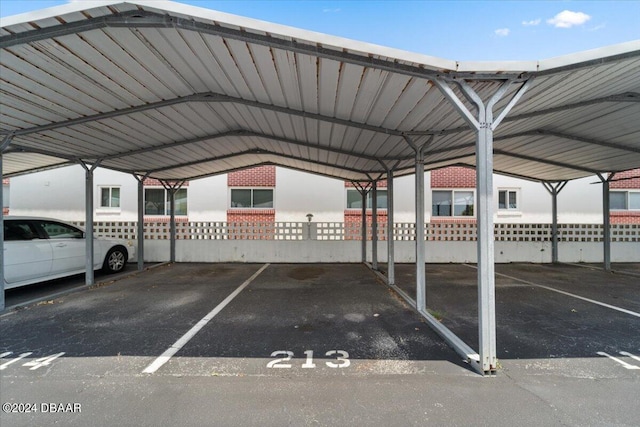 view of covered parking lot