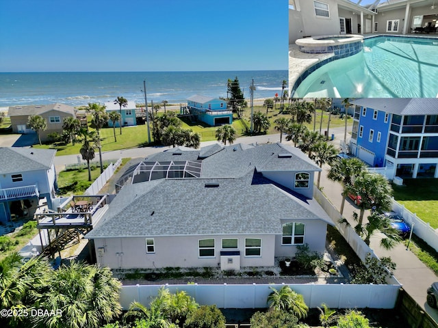 1811 N Central Ave, Flagler Beach, FL 32136 - birds eye view of property with a water view