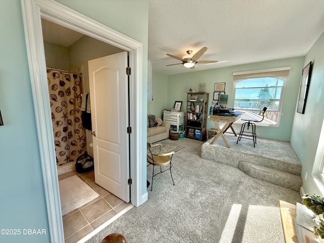 1811 N Central Ave, Flagler Beach, FL 32136 - interior space with ceiling fan and a textured ceiling