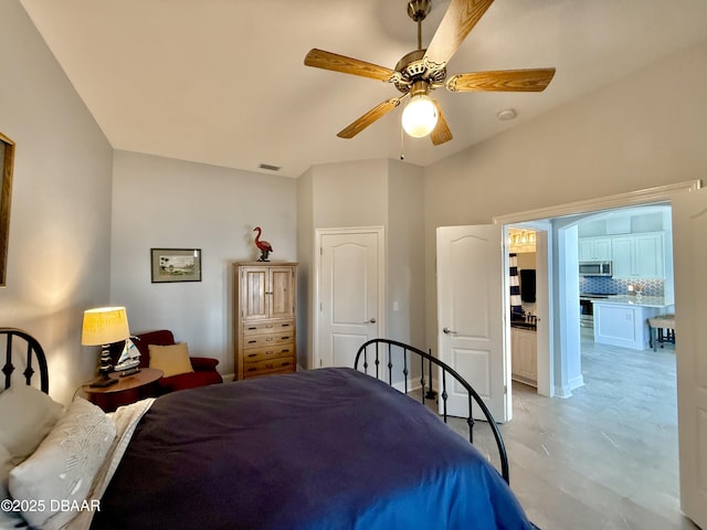 1811 N Central Ave, Flagler Beach, FL 32136 - bedroom with a ceiling fan and visible vents