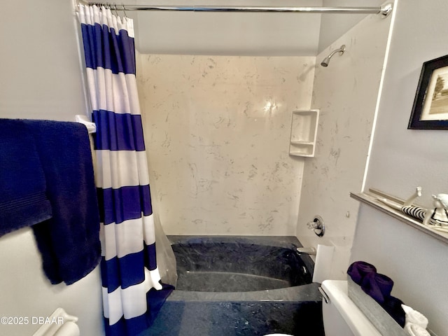 1811 N Central Ave, Flagler Beach, FL 32136 - full bathroom with toilet and shower / bath combo with shower curtain