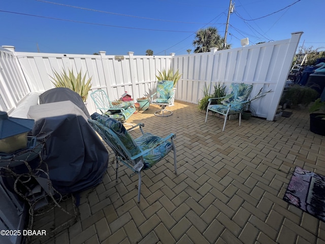 view of patio / terrace featuring a fenced backyard