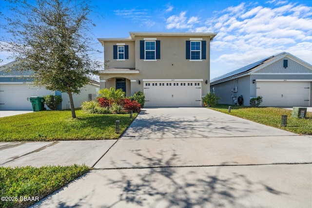 front facade featuring a front yard