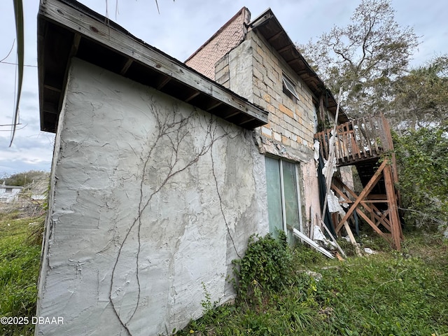 view of home's exterior featuring stucco siding