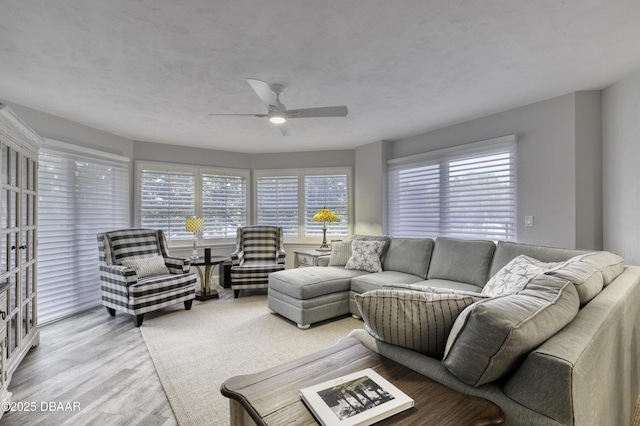 1 John Anderson Dr Unit 103, Ormond Beach, FL 32176 - living area with healthy amount of natural light, wood finished floors, and ceiling fan
