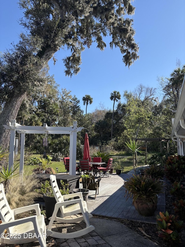 view of patio featuring a deck