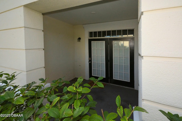 entrance to property with french doors