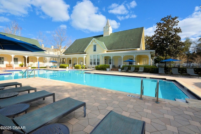 view of pool with a patio area