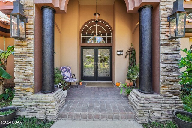 entrance to property with french doors