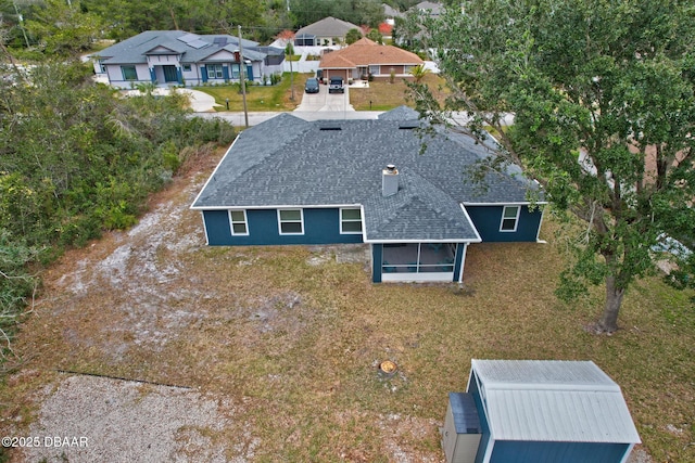 aerial view with a residential view