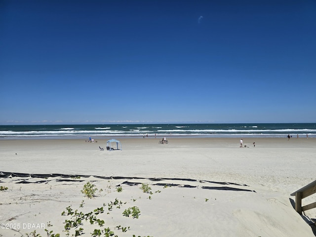 view of water feature with a view of the beach
