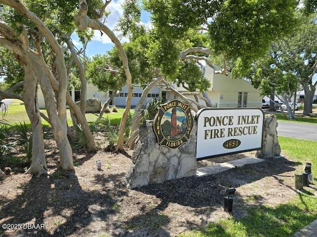 view of community sign