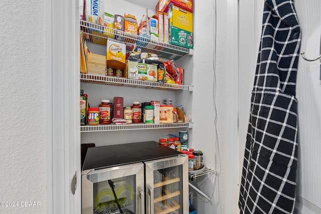 pantry featuring beverage cooler