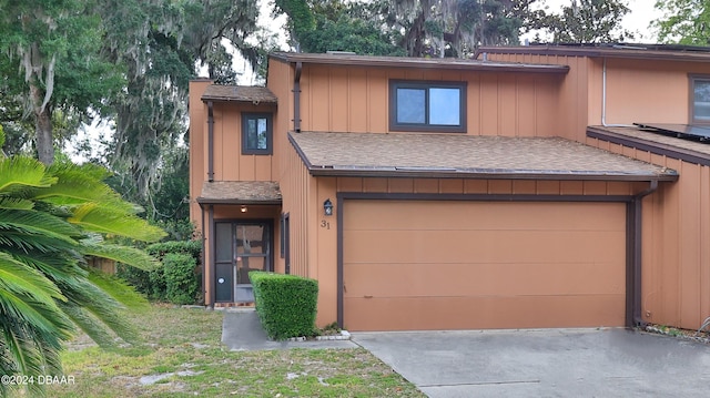 view of front of house with a garage