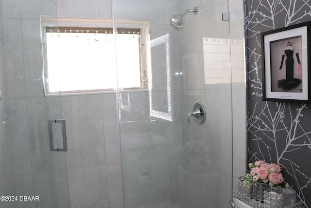 bathroom featuring walk in shower