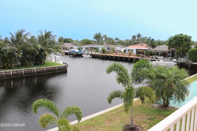 water view featuring a boat dock