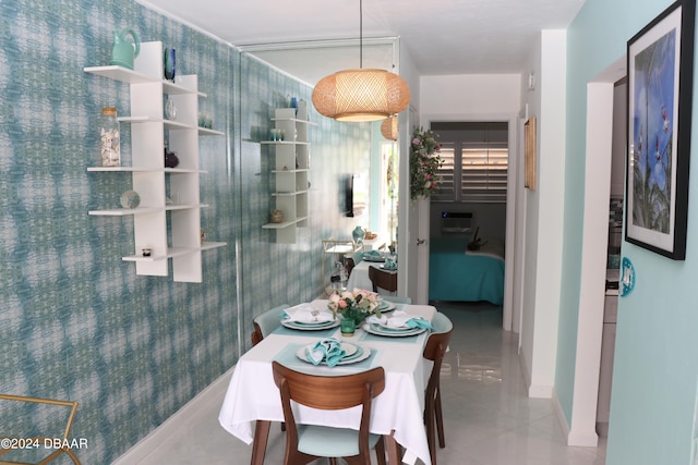 dining room with tile patterned floors