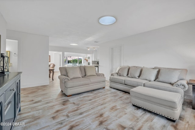 living room featuring light hardwood / wood-style flooring