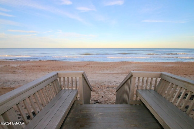 view of home's community with a view of the beach and a water view