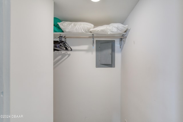 spacious closet with electric panel