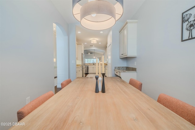 dining area with sink