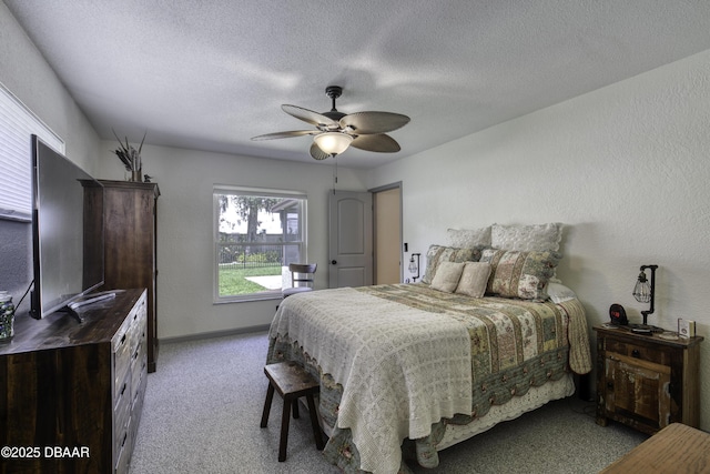 1408 Mollie Rd, Daytona Beach, FL 32114 - bedroom featuring light carpet, a textured ceiling, and a ceiling fan