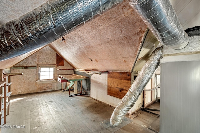 view of unfinished attic