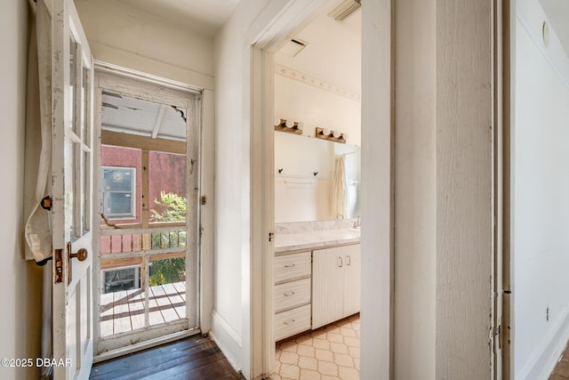 interior space with sink