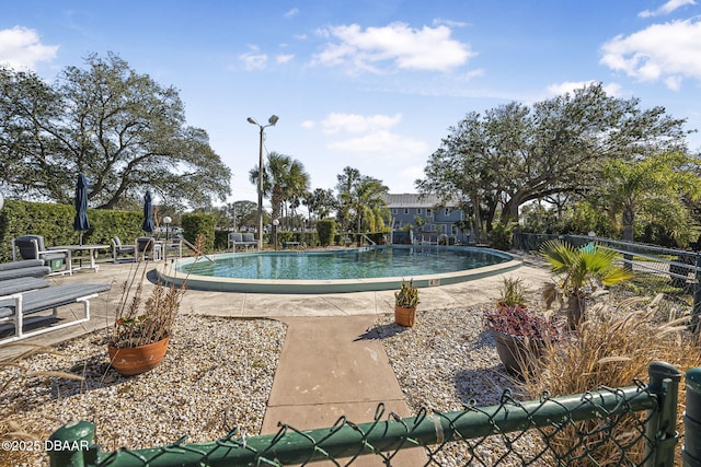 view of pool featuring a patio