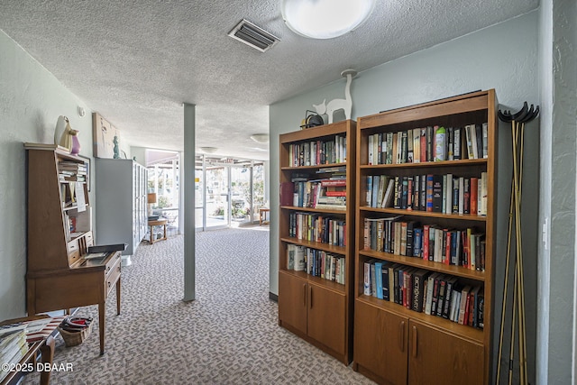 corridor with light carpet