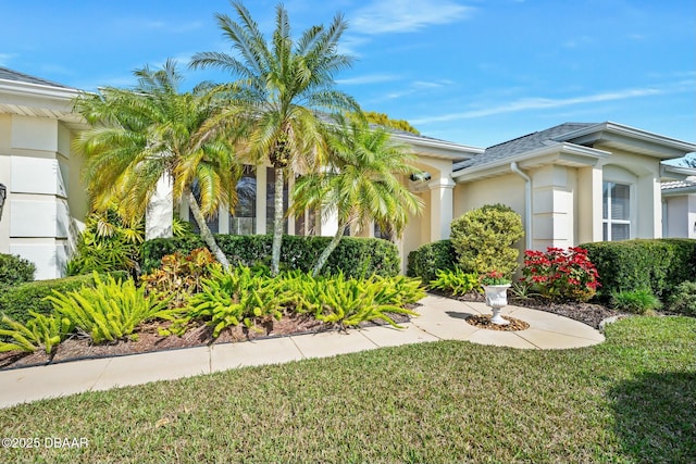 view of home's exterior with a yard