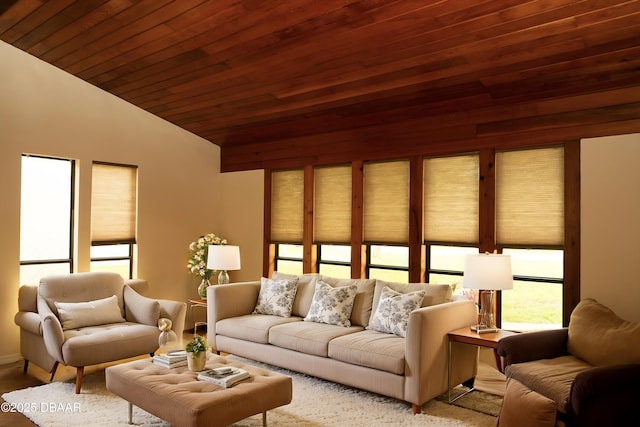 829 N Beach St, Ormond Beach, FL 32174 - living room with lofted ceiling and wood ceiling