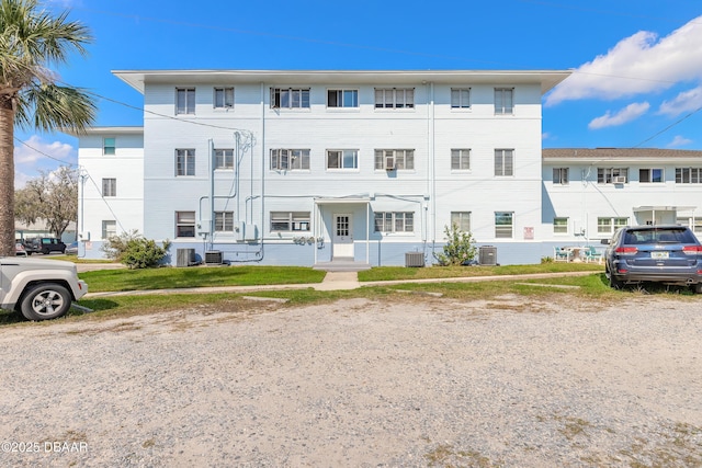 view of front of home featuring central air condition unit