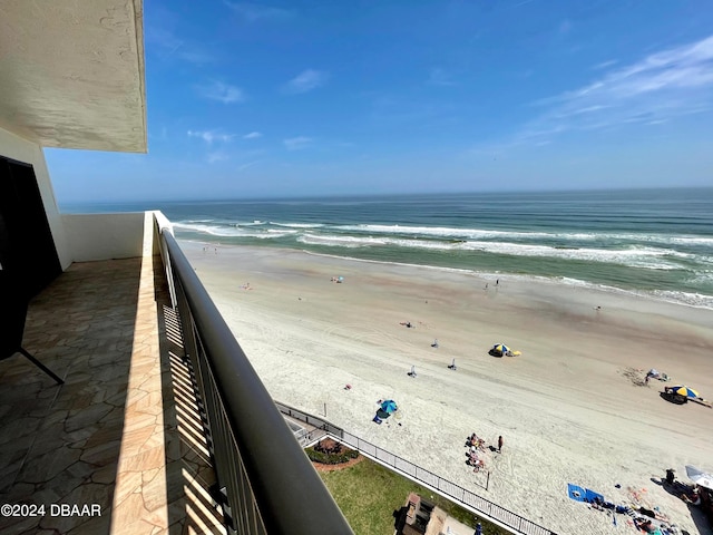 property view of water featuring a view of the beach